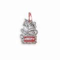 Solid Pewter Ornament (2.5"x 1.75" Happy Holidays Bells)